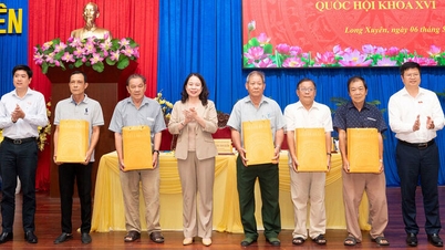 Vice President Vo Thi Anh Xuan met with voters in Long Xuyen ward and An Chau commune.