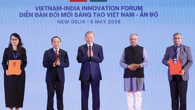 Ceremonia de firma de los documentos de cooperación entre Vietnam e India en el ámbito de la ciencia y la tecnología.