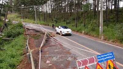 Lam Dong: Projek membaiki tanah runtuh di D'Ran Pass masih belum selesai.
