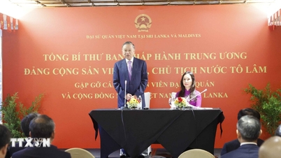 El secretario general y presidente To Lam se reúne con la comunidad vietnamita en Sri Lanka.