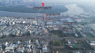 Nahaufnahme der Baustelle für die Thu-Thiem-4-Brücke vor dem Spatenstich.
