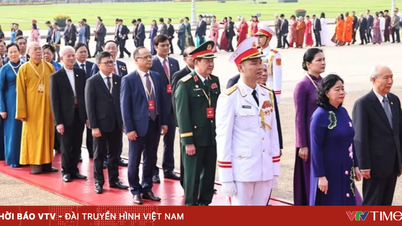Delegasi yang menghadiri Kongres Barisan Tanah Air Vietnam telah melawat Makam Presiden Ho Chi Minh.