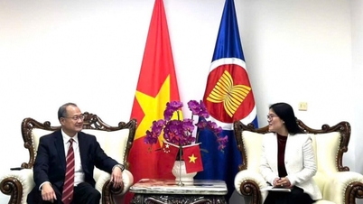 Der vietnamesische Generalkonsul in Kunming, Nghiêm Việt Chung, empfängt den Vorsitzenden der Sunwah Group, Jonathan Choi.