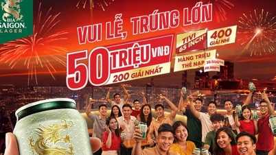 O espírito festivo continua em alta: a Saigon Beer aposta alto em uma promoção com prêmios de até 50 milhões de VND, reunindo famílias.