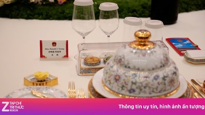 Ein chinesisches Essgeschirr-Set, das beim Staatsbankett für Herrn Trump verwendet wurde.
