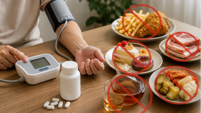 Při užívání léků na krevní tlak byste měli omezit/vyhnout se těmto 5 skupinám potravin, abyste se vyhnuli zvýšení rizika kardiovaskulárních onemocnění.