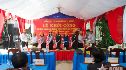 ภาคทหารที่ 9: เริ่มการก่อสร้างเทคอนกรีตถนนในชนบทที่หมู่บ้านคานห์อัน