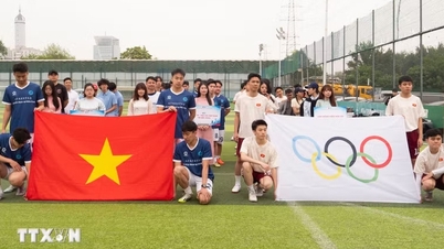Des étudiants vietnamiens en Chine ont manifesté leur solidarité lors d'un festival sportif.