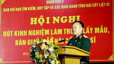 Hai Phong'da şehit düşen askerlerin kalıntılarından örnek toplama, örnekleri teslim etme ve bilgileri dijitalleştirme işlemlerinin uygulanması.