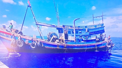 मत्स्य पालन गश्ती पोत ने समुद्र में संकट में फंसे मछुआरों को तुरंत बचाया।
