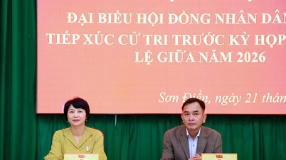 Pham Thi Phuc, biträdande sekreterare för den provinsiella partikommittén och ordförande för Vietnams fosterlandsfrontskommitté i Lam Dong-provinsen, träffade väljare i kommunen Son Dien.