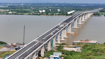 Toàn cảnh cầu Nhơn Trạch trước ngày khánh thành, hợp long hai bờ sông Đồng Nai