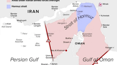 อิหร่านเผยแพร่แผนที่แสดงพื้นที่ที่กองกำลังพิทักษ์ปฏิวัติอิหร่าน (IRGC) ควบคุมในช่องแคบฮอร์มุซ