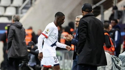 Dembélé s'est blessé juste avant le match contre Arsenal.