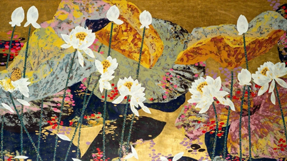 Kunstausstellung über Lotusblumen zur Feier von Buddhas Geburtstag - Buddhistischer Kalender.