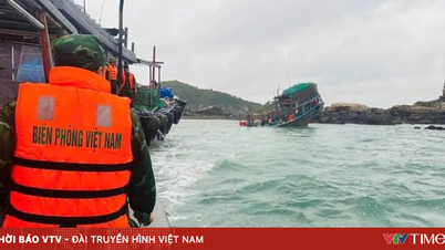Oito pescadores foram resgatados após estarem em perigo na costa de Co To, Quang Ninh.