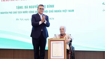 Государство Палестина наградило бывшего вице-президента Нгуен Тхи Бинь орденом «Звезда за заслуги».