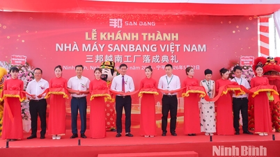 SanBang Vietnam Company inviger sin anläggning för tillverkning av hemtextil i Rang Dong Textile and Garment Industrial Park.