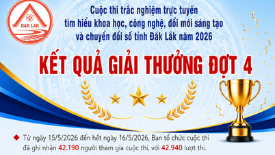 Kết quả đợt 4 Cuộc thi trắc nghiệm trực tuyến tìm hiểu khoa học, công nghệ, đổi mới sáng tạo và chuyển đổi số tỉnh Đắk Lắk năm 2026
