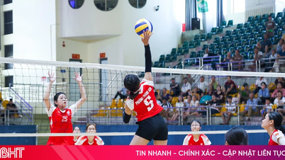 Huong Son kommun vinner damernas volleybollmästerskap vid Ha Tinh provinsiella idrottsfestival.