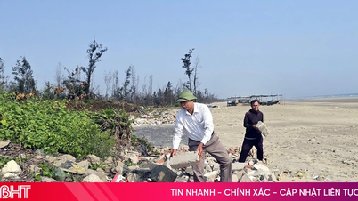 Inquiétudes concernant l'avancée de la mer sur les habitations du village de Trung Tan.