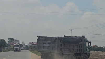 Menyusul insiden truk-truk yang melaju kencang di sepanjang tanggul Sungai Luoc di Hung Yen: Mengikuti kendaraan-kendaraan tersebut dari tepi sungai ke lokasi perataan lahan.