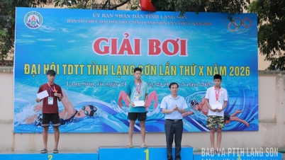 En la competición de natación del X Festival Deportivo Provincial de Lang Son se entregaron once juegos de medallas.