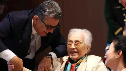 Filistin Devleti, eski Başkan Yardımcısı Nguyen Thi Binh'e Liyakat Nişanı (Star) verdi.