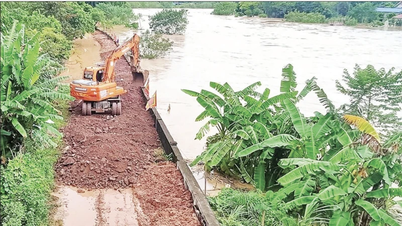 Hochwasserschutz und -bekämpfung im zentralen Stadtgebiet der Provinz Thai Nguyen.