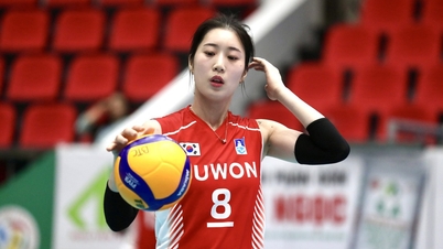 수원 클럽의 '여신' 배구 선수가 미스 VTV9 빈디엔 컵 타이틀을 거머쥐었다.