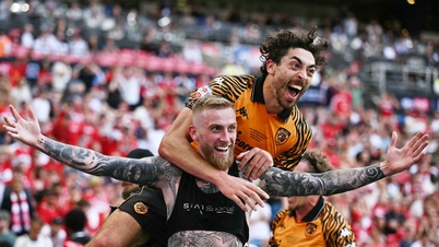 Hull City vinner kampen verdt 200 millioner pund og rykker opp til Premier League.