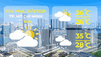 Weersverwachting voor 24 mei 2026 | Ho Chi Minh-stad: Bewolkt, verspreide buien en onweersbuien in de late namiddag en avond, geen regen 's nachts; warm en zonnig overdag.