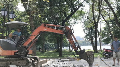 हाई बा ट्रुंग वार्ड 'सौ अरब वीएनडी की सड़क पर बने पत्थर के फुटपाथों को तोड़े जाने' के बारे में क्या कहता है?