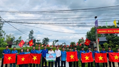 Unge mennesker i Ha Tinh-provinsen lanserte samtidig en kampanje som svar på det nasjonale initiativet for grønn søndag.