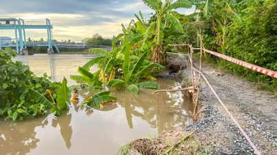 A landslide occurred in the Ba Xam culvert area.