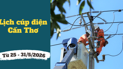 Previsão de cortes de energia na cidade de Can Tho de 25 a 31 de maio de 2026: Cortes de energia que durarão o dia todo em muitas áreas residenciais.