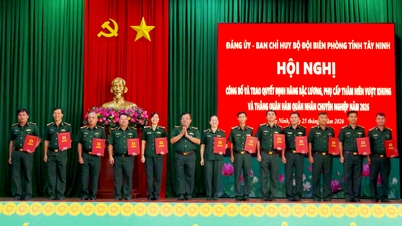De grenswacht van Tay Ninh heeft beslissingen gepresenteerd over salarisverhogingen, toeslagen en promoties in militaire rangen.