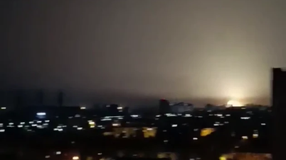 Er is een video vrijgegeven waarop een Russische raketaanval op doelen in Kiev te zien is.