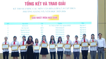 Wad Giang Vo: 647 pelajar memenangi hadiah dalam Pertandingan Olimpik Mata Pelajaran Kebudayaan Peringkat Sekolah Menengah.