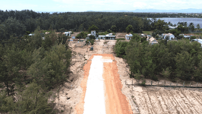 Voortgang van de bouw van de kustweg Dung Quất - Sa Huỳnh in de provincie Quảng Ngãi.