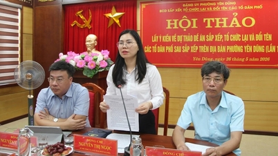 เขตเยนดุง: จัดการประชุมเชิงปฏิบัติการเพื่อรวบรวมความคิดเห็นเกี่ยวกับแผนการปรับโครงสร้างและเปลี่ยนชื่อกลุ่มอาคารชุดพักอาศัย 35 กลุ่ม