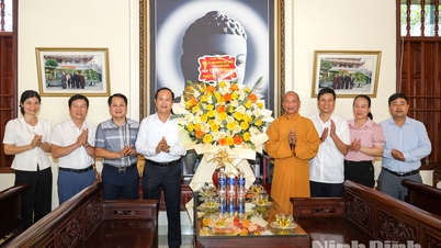 En delegation från provinsens Vietnams fosterlandsfrontskommitté besökte och gratulerade buddhistiska institutioner med anledning av Buddhas födelsedagsfirande 2026.