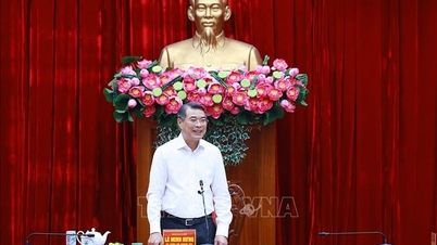 Premiärminister Le Minh Hung arbetar med den ständiga kommittén för Vinh Longs provinsiella partikommitté.