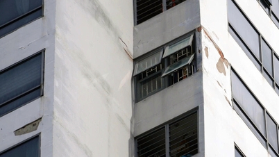 Novas rachaduras continuam a aparecer em um prédio de apartamentos de 36 andares na cidade de Ho Chi Minh.