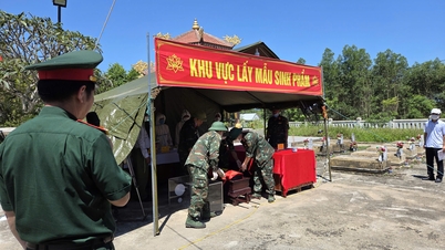 Coleta e digitalização de informações sobre os restos mortais de soldados caídos em Phong Dien.