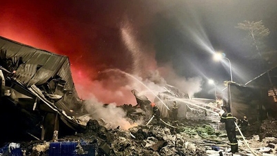 Centinaia di vigili del fuoco sono stati mobilitati per spegnere un vasto incendio nella zona industriale di Binh Xuyen 1.