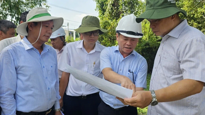 I funzionari provinciali di Gia Lai ispezionano la gestione e la protezione degli argini e del corridoio di controllo delle inondazioni nel bacino del fiume Ha Thanh.