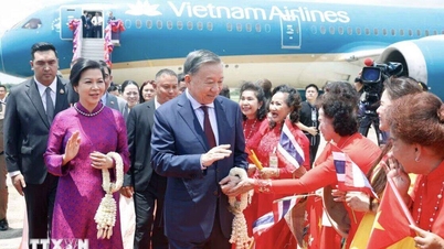 Tổng Bí thư, Chủ tịch nước và Phu nhân đến Udon Thani, bắt đầu chuyến thăm chính thức Thái Lan