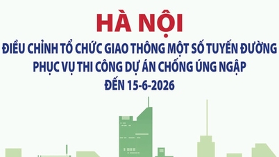 Hanói ajusta o trânsito em algumas vias para facilitar a construção de obras de controle de enchentes até 15 de junho de 2026.