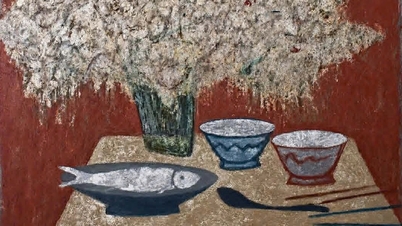 Scene di vita quotidiana raffigurate in dipinti su lacca.